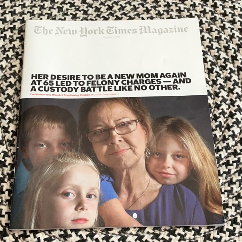 The New York Times Magazine New Mom at 65 Felony Charges November 16, 2025